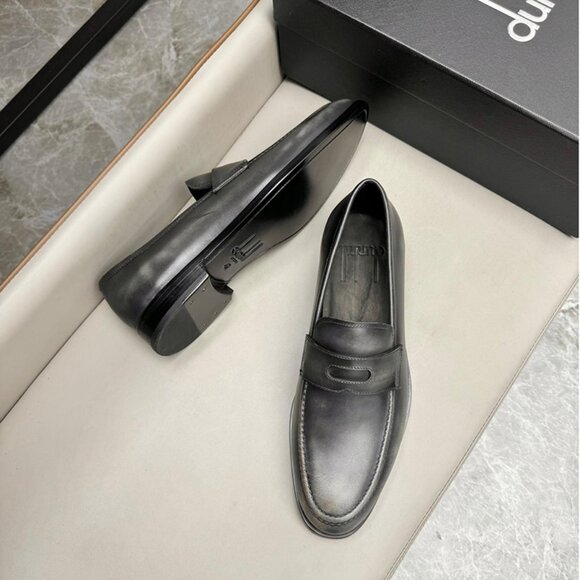 Dunhill Mens Classic Business Leather Shoes Gray main image 5